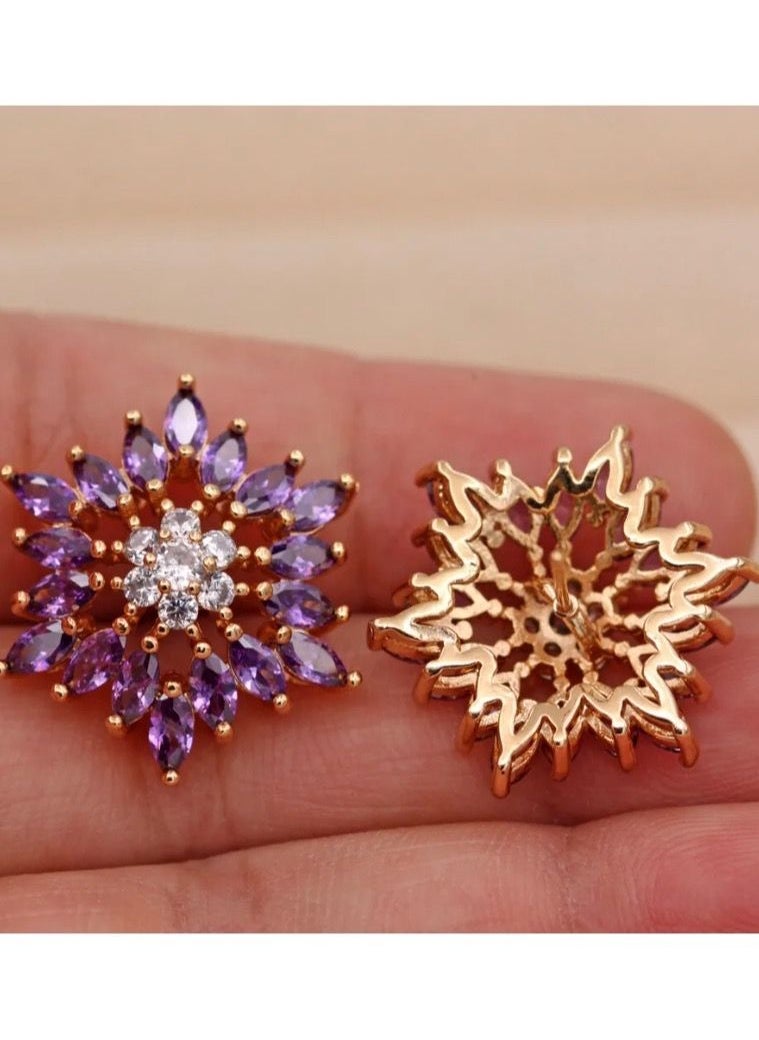Noon-chi - 18k Gold Plated Cubic Zircon Earrings - Image 1