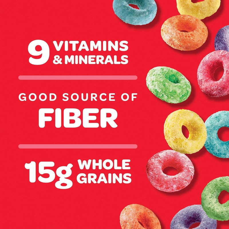 Kellogg's Froot Loops Breakfast Cereal, Giant Size, 23oz Box - Fruity Flavor Kids Cereal - Image 5