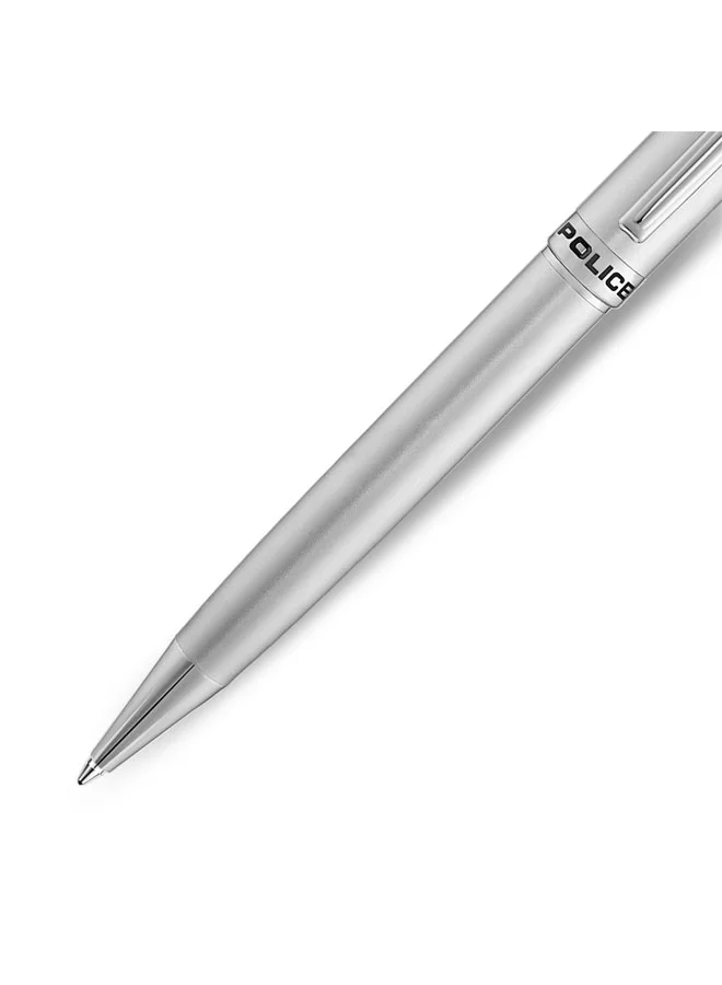 Police Silver Century Polished Stainless Steel Twist Ballpoint Pen for Men, Blue Ink for Men | Best Price UAE