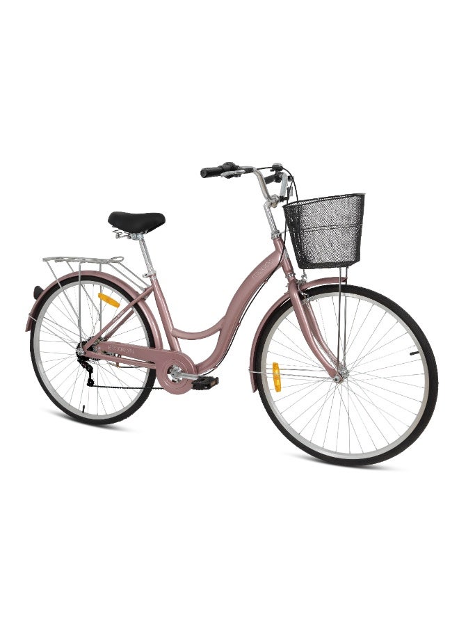 MOGOO Mogoo - Brooklyn 24" 6 Speed City Bike - Rose Gold - Image 2