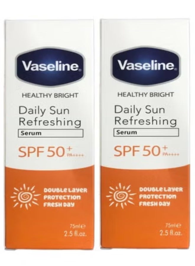 فازلين عبوتين سيروم فازلين اليومي المنعش للشمس بعامل حماية من الشمس 50, 75 مل - Image 1