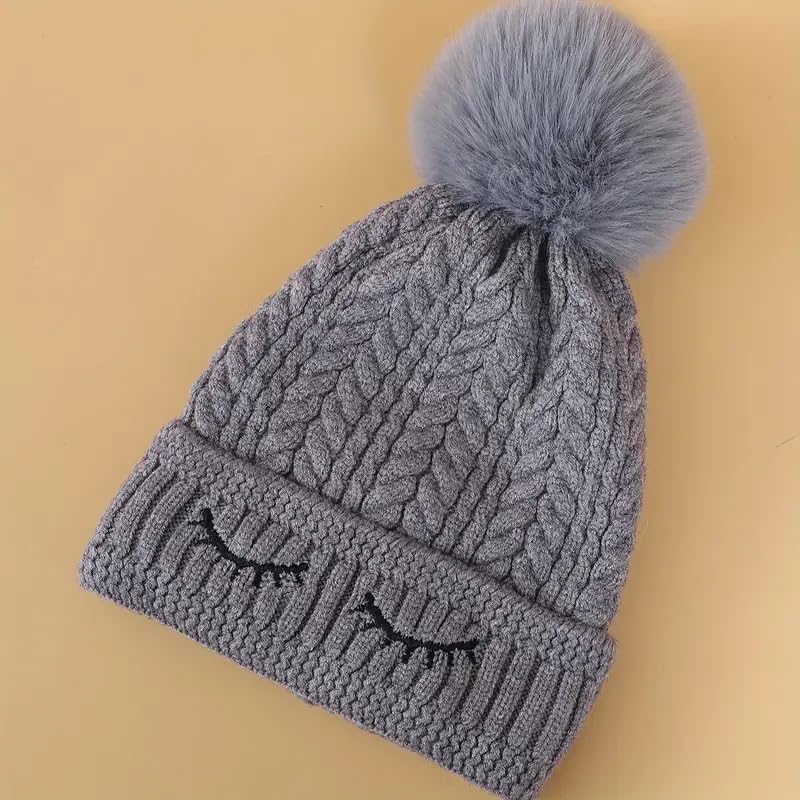 Richmen Women's Knitted Hat Winter Plush Velvet Warm Woolen Cap Soft Snow Proof Stylish Slouchy Beanie Pom Pom Cap for Outdoor Girls & Ladies - Image 2