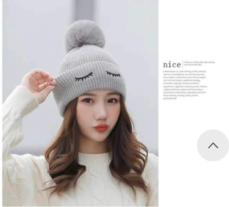 Richmen Women's Knitted Hat Winter Plush Velvet Warm Woolen Cap Soft Snow Proof Stylish Slouchy Beanie Pom Pom Cap for Outdoor Girls & Ladies - Image 4