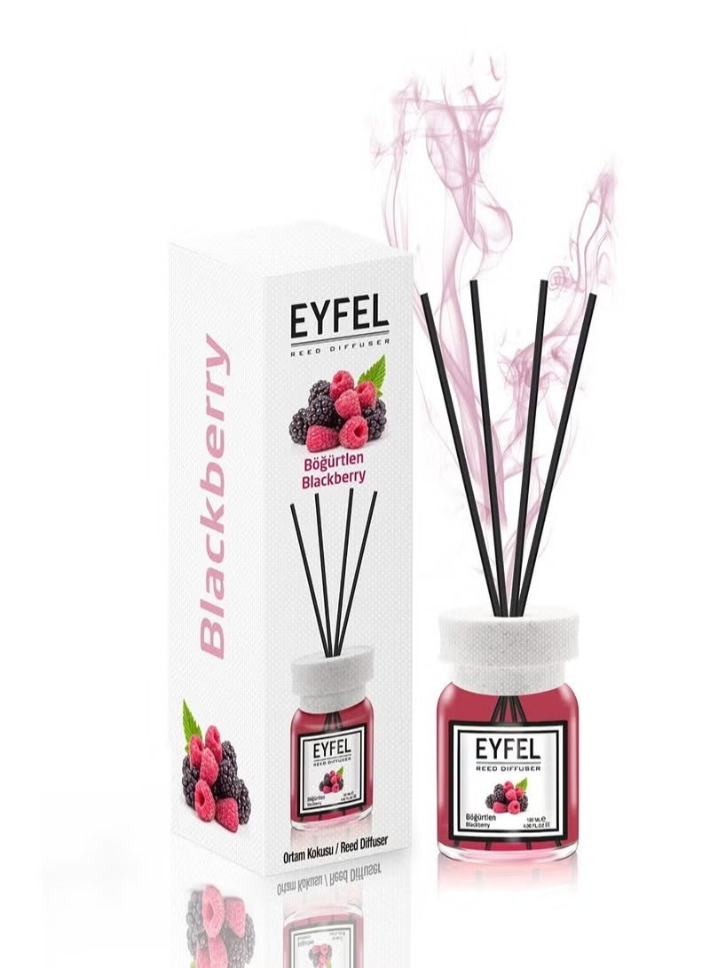 آيفيل مجموعة EYFEL Reed Diffuser Combo Pack - مجموعة من 4 قطع (4 × 120 مل) - عطور البرتقال والتوت الأسود والليمون والخزامى للمنزل والمكتب - Image 3