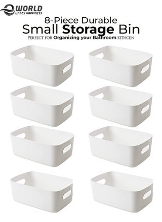 Set of 8 Plastic Storage Bins Multiuse Desk Cabinet Organizer with Built in Handle - pzsku/ZAA6DA937653152D2E0E4Z/45/1746705733/e01ee8bd-cfc4-4179-9b49-48cc18e843fd