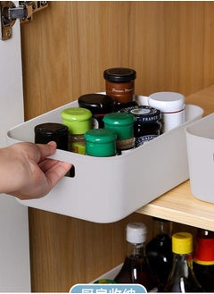 Eworld Set of 8 Plastic Storage Bins Multiuse Desk Cabinet Organizer with Built in Handle  - Image 2