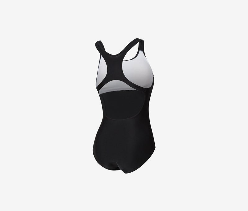 speedo Women Logo Print One,piece Swimsuit, Black and White  - Image 2