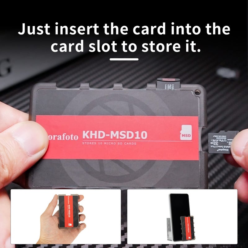 Kiorafoto KHD-MSD10 Easy Carry 10 Slots Slim Credit Card Size Lightweight Portable TF MSD Microsd Memory Card Case Storage Keeper Holder for 10 TF MSD Microsd Microsdhc Microsdxc Memory Cards Oganizer - Image 2