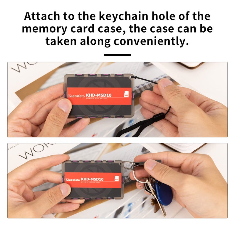 Kiorafoto KHD-MSD10 Easy Carry 10 Slots Slim Credit Card Size Lightweight Portable TF MSD Microsd Memory Card Case Storage Keeper Holder for 10 TF MSD Microsd Microsdhc Microsdxc Memory Cards Oganizer - Image 4