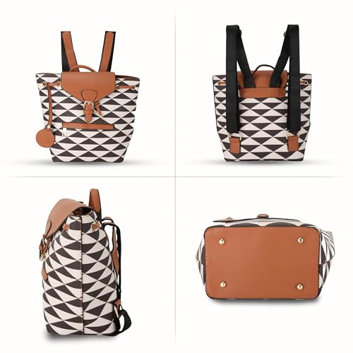 SIBY Smiley Backpack - Waterproof PU, Lightweight Design, 5 Compartments, 2 Card Slots - Ideal for Daily Use and Travel (WHITE) - Image 5
