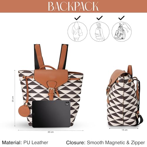 SIBY Smiley Backpack - Waterproof PU, Lightweight Design, 5 Compartments, 2 Card Slots - Ideal for Daily Use and Travel (WHITE) - Image 3