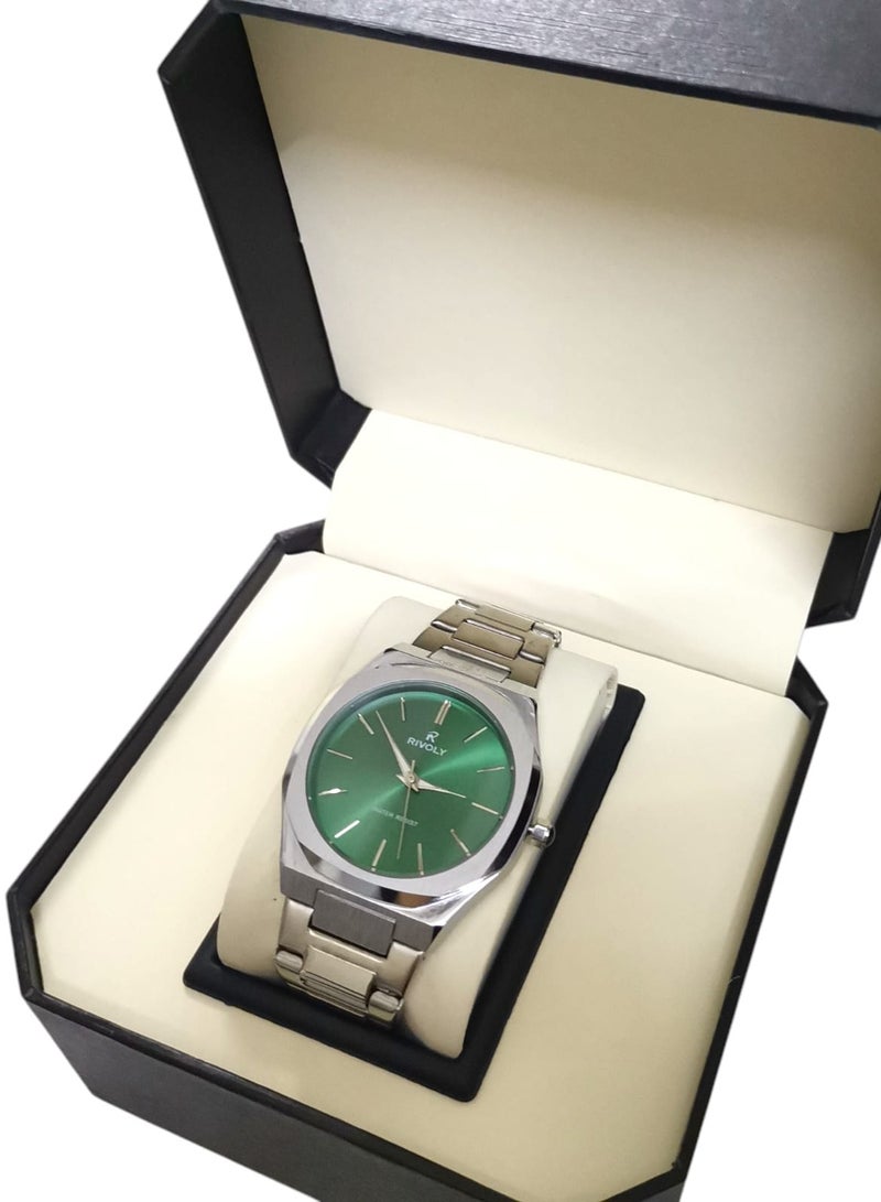 Rivoly Men's Stainless Steel Analog Quartz Watch Easy to Read Fashion Design Waterproof Luxury Classic Big Face Wrist Watch  - Image 5