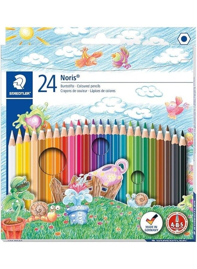 Staedtler Noris Club Coloured Pencils, Multi-Colour, Pack Of 24 - Image 1