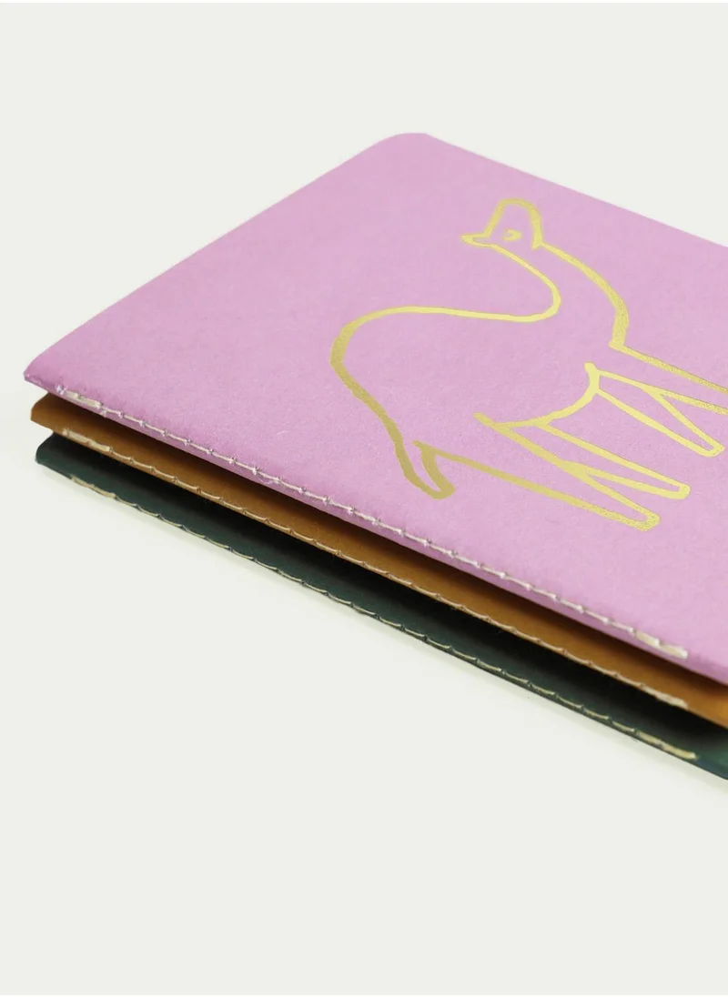 Little Majlis A6 notebook set 3, camel, gold mix