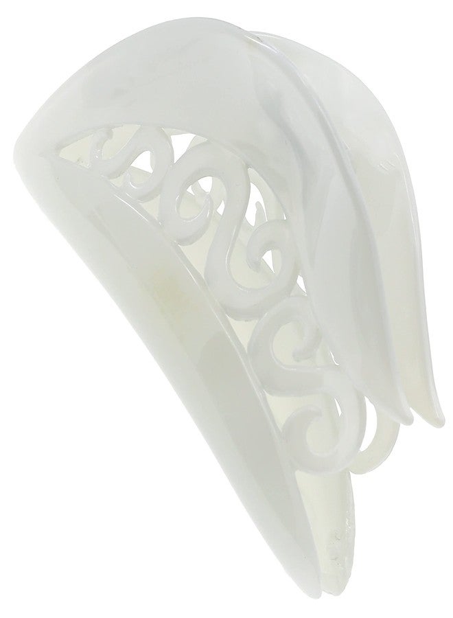 Camila Paris CP3213 French Hair Clip for Women for Thick Hair for Long Curly Wavy Hair, White, Girls Hair Claw Clips Jaw, Styling Big Claw Clip for Thick Hair, Strong Hold No Slip Grip, Made in France - Image 1