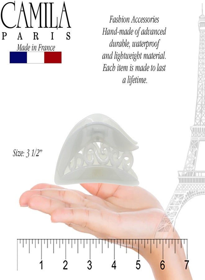 Camila Paris CP3213 French Hair Clip for Women for Thick Hair for Long Curly Wavy Hair, White, Girls Hair Claw Clips Jaw, Styling Big Claw Clip for Thick Hair, Strong Hold No Slip Grip, Made in France - Image 4