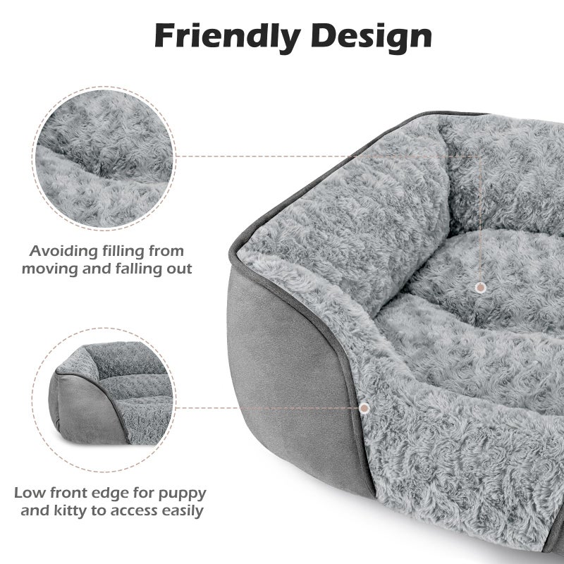 INVENHO Small Dog Bed Rectangle Washable Orthopedic Soft Calming Sleeping Durable Pet Cuddler with Anti-Slip Bottom - Image 5