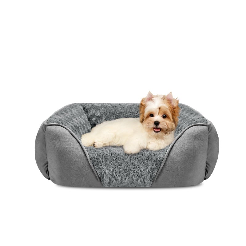 INVENHO Small Dog Bed Rectangle Washable Orthopedic Soft Calming Sleeping Durable Pet Cuddler with Anti-Slip Bottom - Image 1
