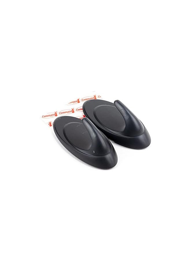 Command Command Slate Terrace Medium Hooks Black color, 2 hooks and 4 strips/pack | Holds 1.3 kg each hook | Organize | Decoration | No Tools | Holds Strongly | Damage-Free Hanging  - Image 3
