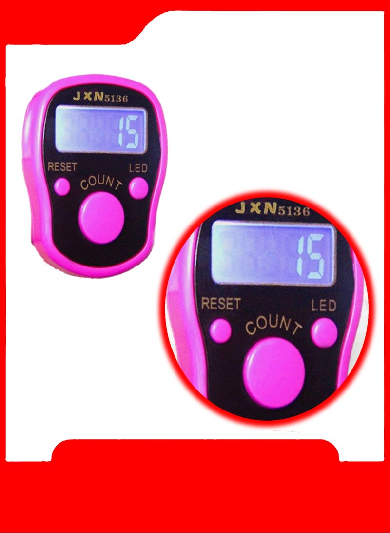 Digital electronic tasbeeh counter with LCD screen and LED light