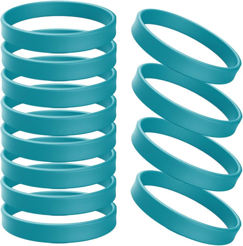 ZiKON 12 Pcs Solid Color Silicone Wristbands Blank Stretch Silicone Wristbands Colorful Rubber Bracelets for Women Men Gifts - Image 1