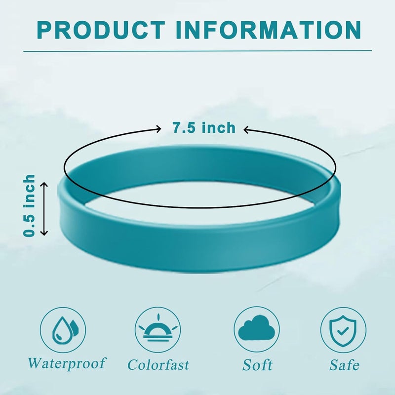 ZiKON 12 Pcs Solid Color Silicone Wristbands Blank Stretch Silicone Wristbands Colorful Rubber Bracelets for Women Men Gifts - Image 2