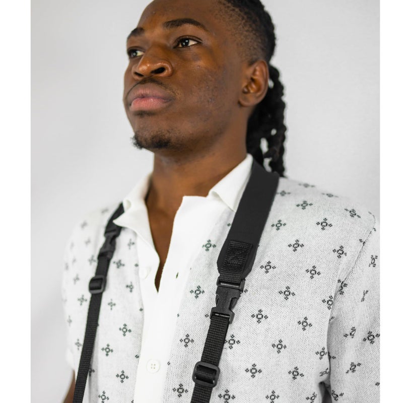 OP/TECH USA E-Z Comfort Neoprene Neck Strap – For DSLR Cameras, Mirrorless Cameras, Binoculars, Adjustable Length, Lightweight, Padded Shoulder Support, Universal Fit, Supports Up to 7lbs, Navy - Image 5