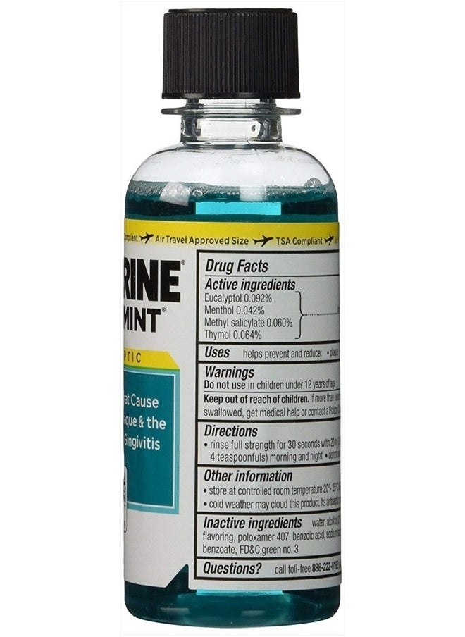 Listerine Cool Mint Antiseptic Mouthwash for Bad Breath, Travel Size 3.2 oz - Pack of 6  - Image 3