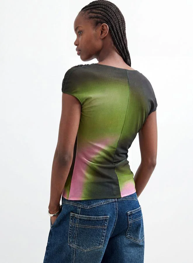 Desigual Multicolour Short sleeve knit t-shirt for Women | Best Price UAE