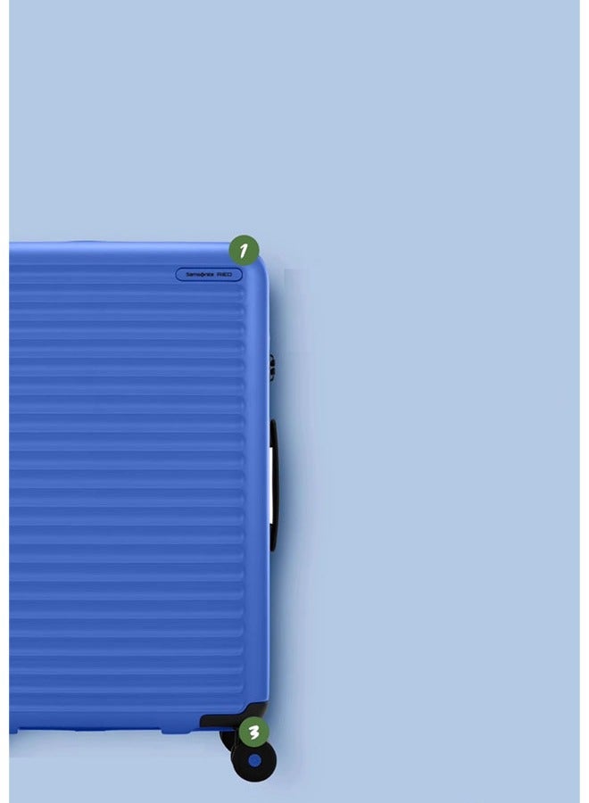 إن كي أكس حقيبة سفر متينة بعجلات ذات هيكل صلب مع 4 عجلات دوارة، لون أزرق، مقاس 20*24*28 بوصة - Image 3