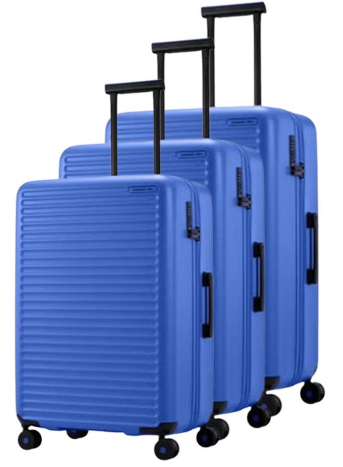 إن كي أكس حقيبة سفر متينة بعجلات ذات هيكل صلب مع 4 عجلات دوارة، لون أزرق، مقاس 20*24*28 بوصة - Image 1