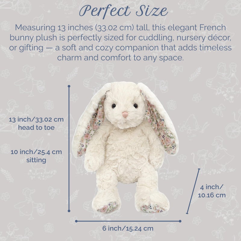 MON AMI Faith The French Bunny Plush Toy | 13-Inches Soft Stuffed Animal | Elegant Nursery DÃ©cor & Cozy Companion | Plush Gift for Easter, Baby Showers, Birthdays & Home Accents - Image 3