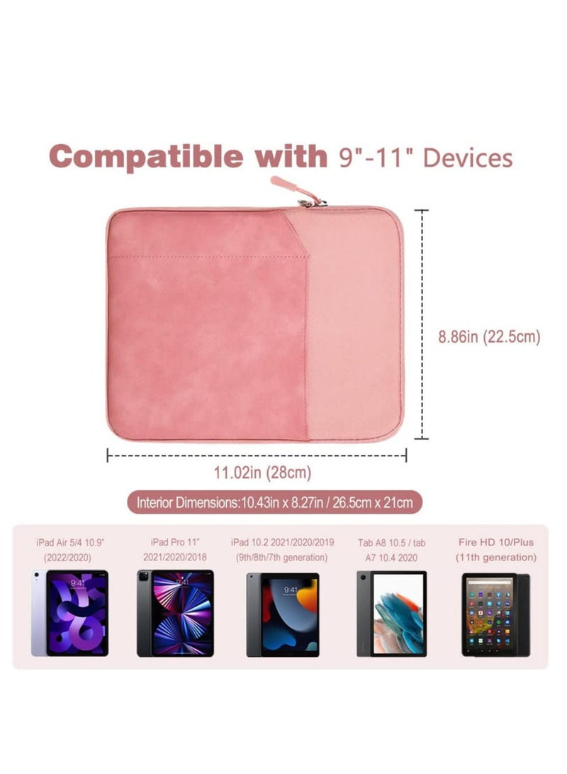 جراب للكمبيوتر اللوحي مقاس 10.9 بوصة مع جيوب تخزين تناسب جهاز iPad air 5 2022 iPad Pro 11 بوصة M2 2022 جراب لجهاز iPad من الجيل العاشر Ipad Air 4 Tab S8 11 "اللون وردي - Image 4