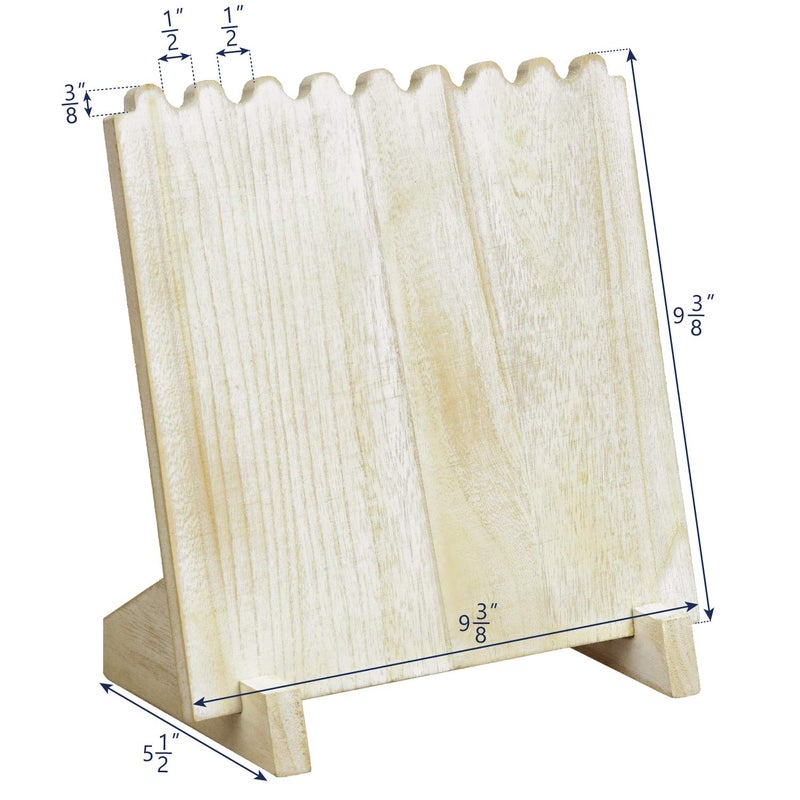 MOOCA Wooden Plank Necklace Holder Organizer For 8 Necklaces, Jewelry Stand Holder, Jewelry Display for Vendors, Necklace Display Stand, Washed White Color - Image 2