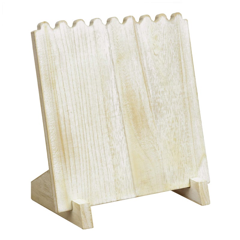 MOOCA Wooden Plank Necklace Holder Organizer For 8 Necklaces, Jewelry Stand Holder, Jewelry Display for Vendors, Necklace Display Stand, Washed White Color - Image 3