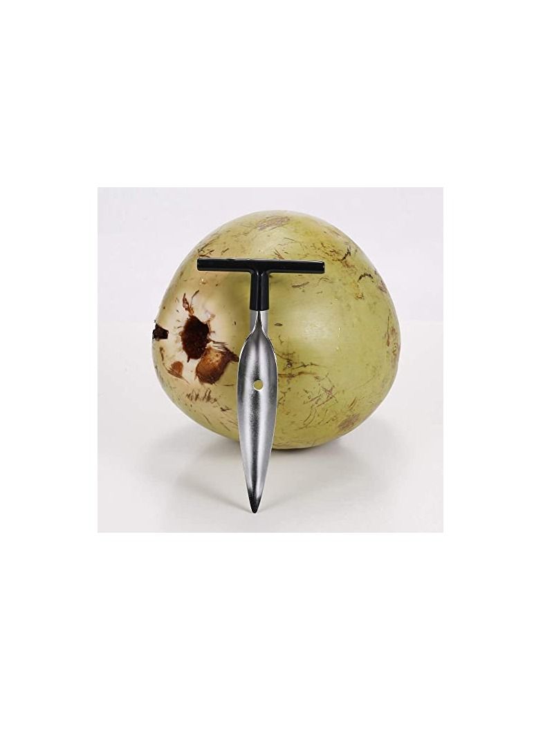 Excefore 2 PCS Coconut Opener Tool Set with 4 Reusable Straws & Brush, Food Grade Stainless Steel Coco Nut Bottle Opener for Young Thai Green Fresh Coconut Water, Safe and Easy Convenient Coco Drill Punch  - Image 2