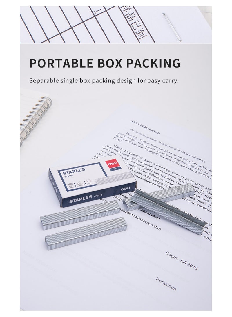 Deli Deli ET70110 Staples - 53/8, Silver, 1000pcs - ideal for everyday stapling tasks  - Image 4