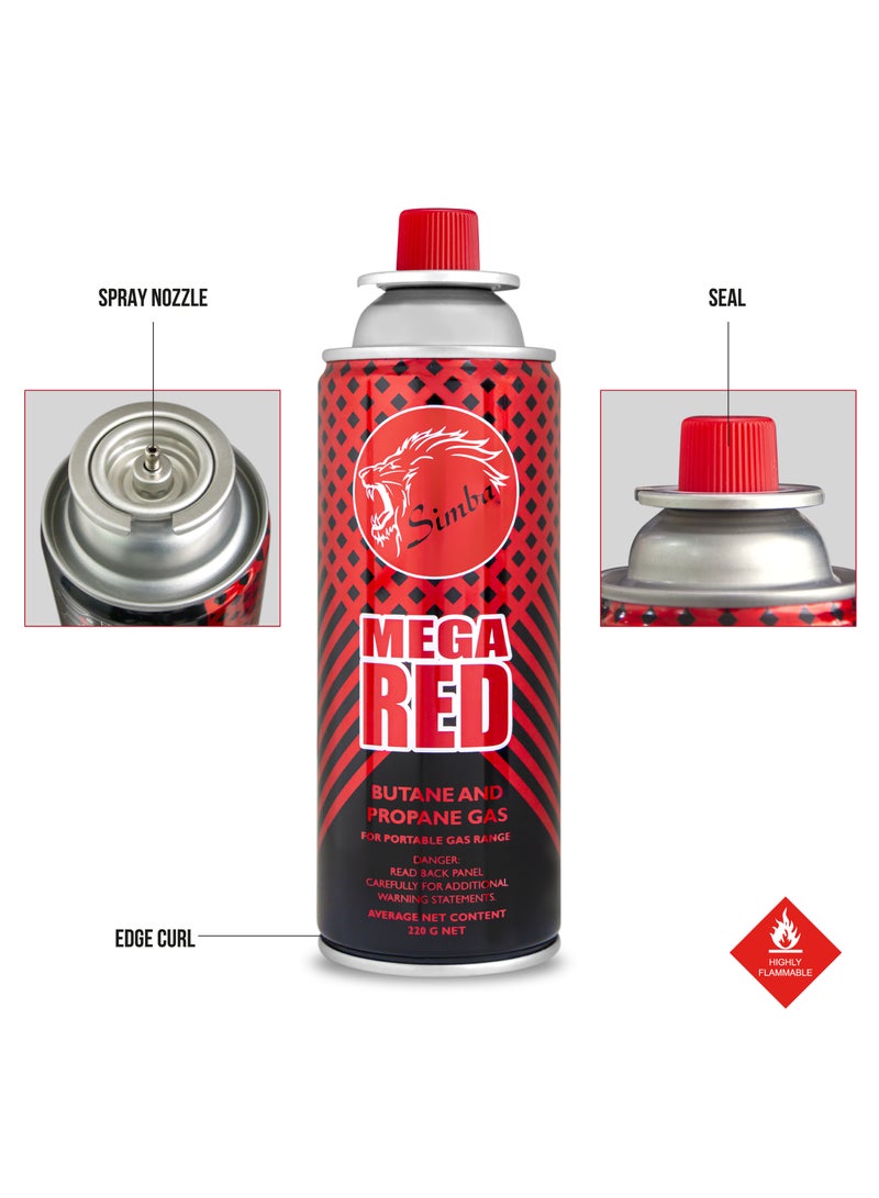 Simba 16 Piece Butane Gas Cartridge 220g-400ml - Image 2