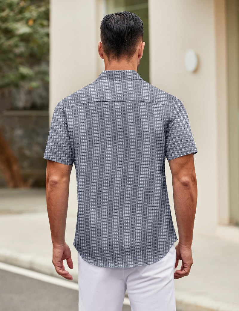 COOFANDY Mens Short Sleeve Casual Button Down Shirts Summer Untucked Dress Shirt with Pocket - Image 5