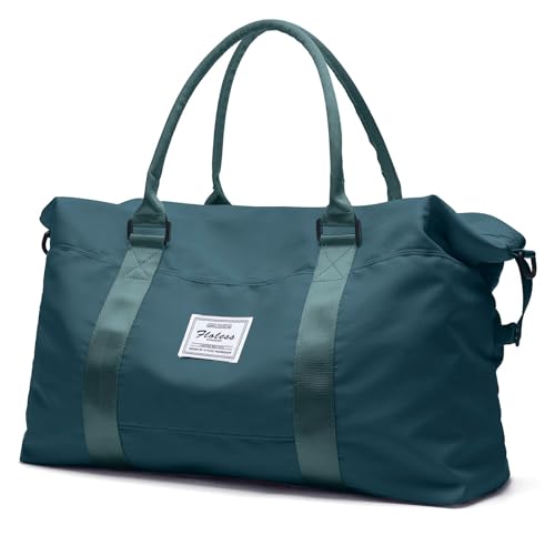 HYC00 Travel Duffel Bag,Weekender Overnight Bag for Women,Carry-on Bag with Wet Pocket,Gym Bag,Extra Large,Peacock Blue - Image 1