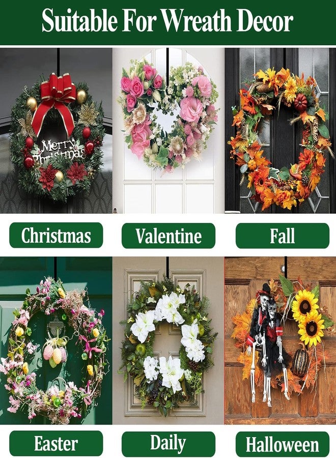 Pseutio Wreath Hanger for Front Door, Adjustable 15 to 25 Inches Wreath Hangers, 20 lbs Larger Door Upgrade Wreath Hanger, Christmas (Black) - Image 2