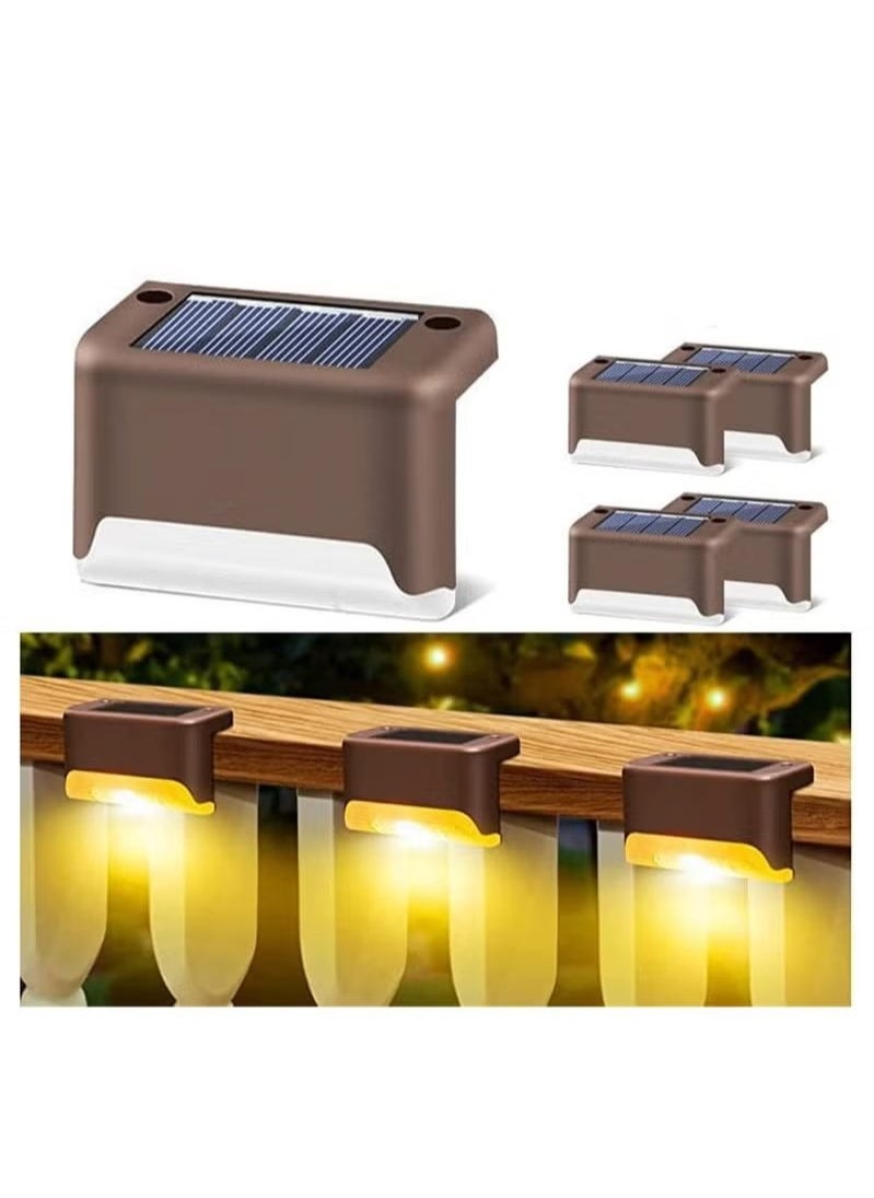LESHP Solar Deck Lights Outdoor 4 Pack Solar Step Lights Waterproof Led Solar lights for Outdoor Stairs Step Fence Yard Patio and Pathway Warm  - Image 1