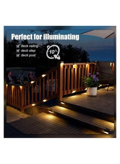 LESHP Solar Deck Lights Outdoor 4 Pack Solar Step Lights Waterproof Led Solar lights for Outdoor Stairs Step Fence Yard Patio and Pathway Warm  - Image 4