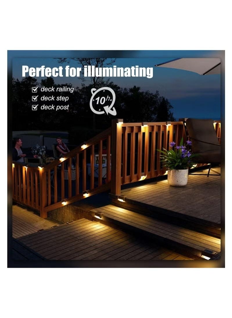 LESHP Solar Deck Lights Outdoor 4 Pack Solar Step Lights Waterproof Led Solar lights for Outdoor Stairs Step Fence Yard Patio and Pathway Warm  - Image 4