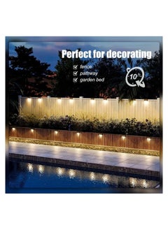 LESHP Solar Deck Lights Outdoor 4 Pack Solar Step Lights Waterproof Led Solar lights for Outdoor Stairs Step Fence Yard Patio and Pathway Warm  - Image 2