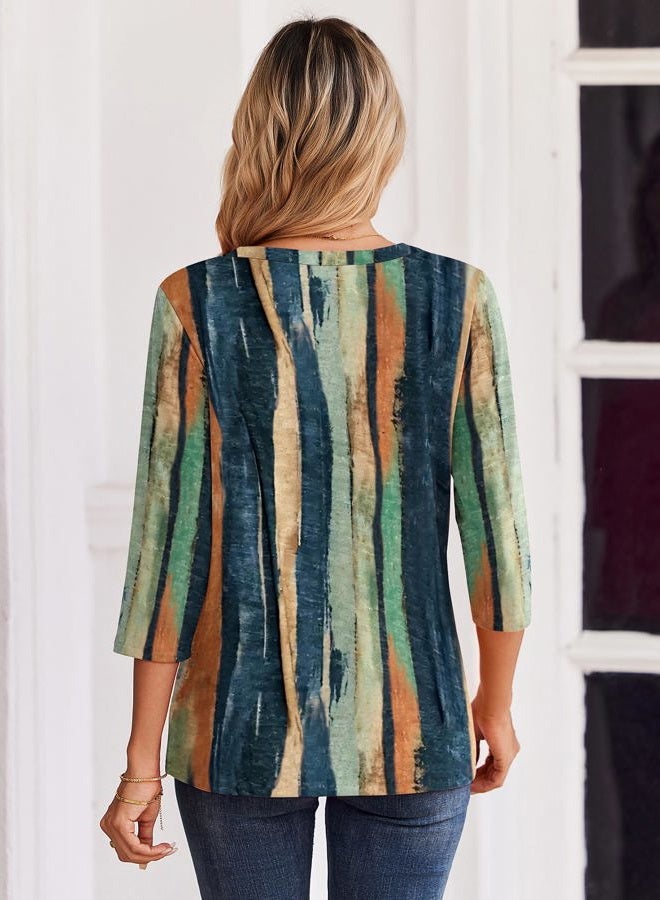 zeagoo 3/4 Length Sleeve Womens Tops Casual Dressy Summer Blouses Buisness Work Spring Tee Shirts, Multicolor 289, S - Image 5