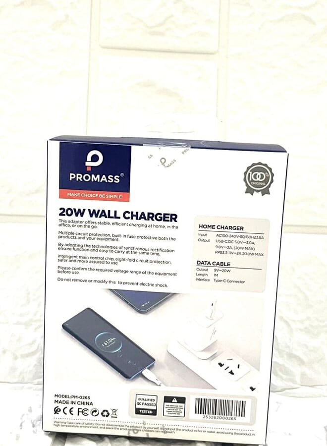 PROMASS Ultra High Charger 20W Wite Type To Type-c Cable - Image 2