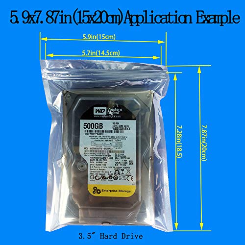 Daarcin Anti Static Bags,ESD Bags,100pcs Mixed Sizes Antistatic Resealable Bag for 3.5 Hard Drive, 2.5 Solid State Drive with Labels, ESD Shielding Bag for Varieties of Electronic Device - Image 4