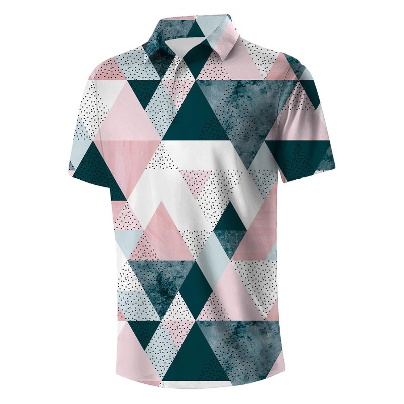 Men'S Golf Shirt Short Sleeve Fun Printed Golf Polo Lightweight Dry Quick Dry Collar Golf - Image 2