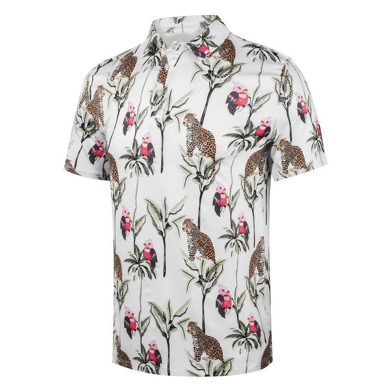 Men'S Golf Shirt Short Sleeve Fun Printed Golf Polo Lightweight Dry Quick Dry Collar Golf - Image 1